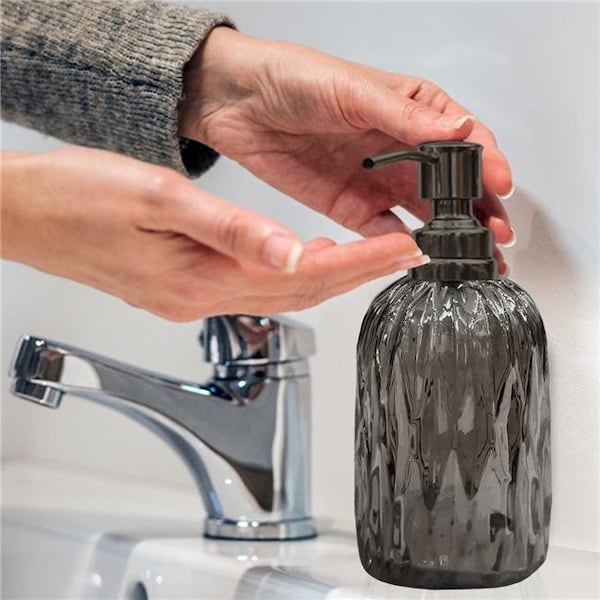 Nu Steel Nusteel GLA328D-6 Black Glass With Black Nickel Steel Soap & Lotion Pump GLA328D-6 - main